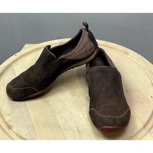 Merrell Bisect Coffee‎ Bean Brown Leather Flat Slip On Shoe Women 8.5 Loafer
